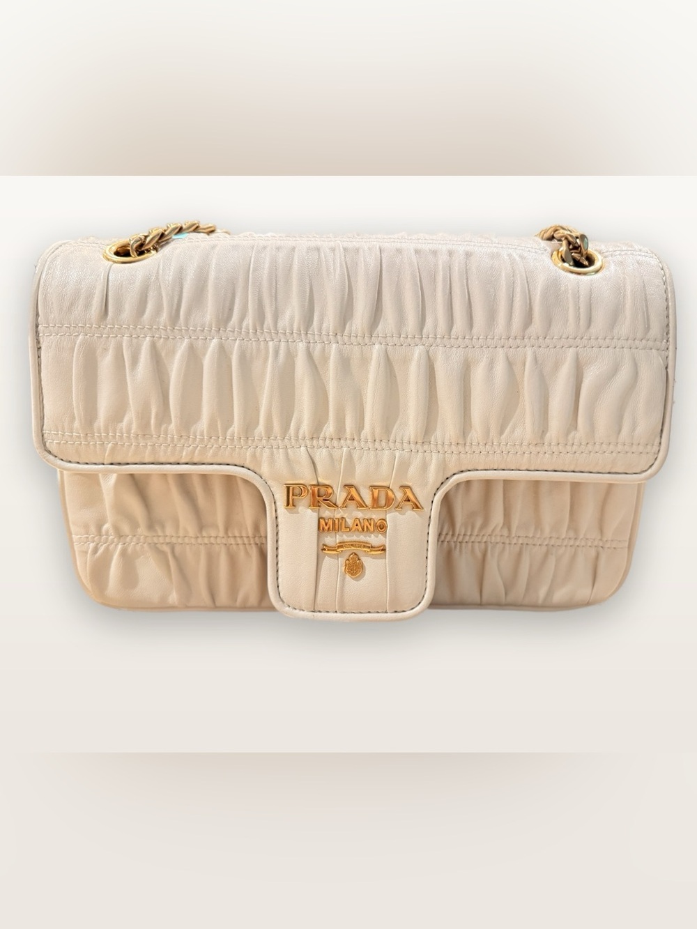 Prada Cream Nappa Gaufre "Diagramme"
